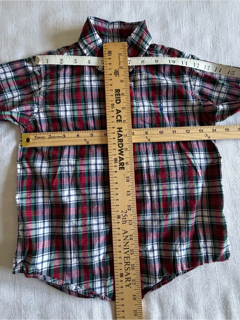 Ralph Lauren Shirt Boys 5 Multicolor Plaid Long Sleeve Button Down Collared